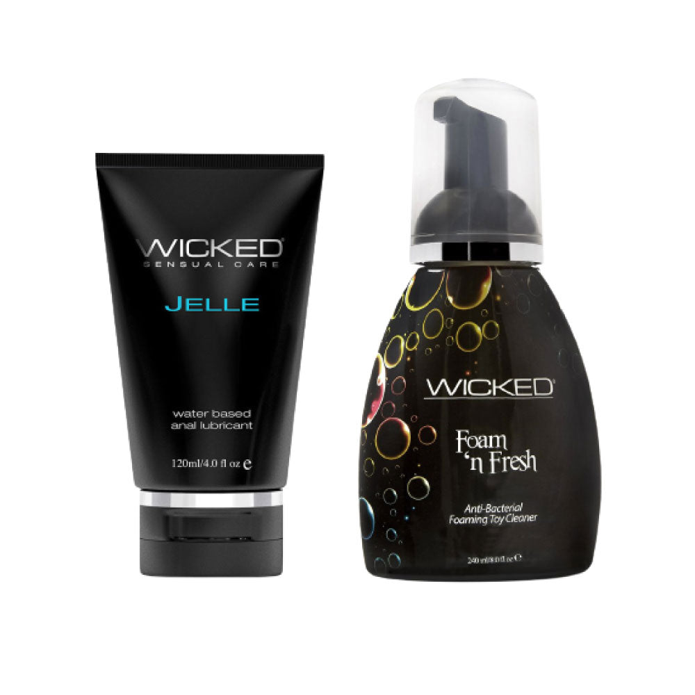 
                  
                    wicked jelle anal lube with wicked foam n fresh sex toy cleaner
                  
                