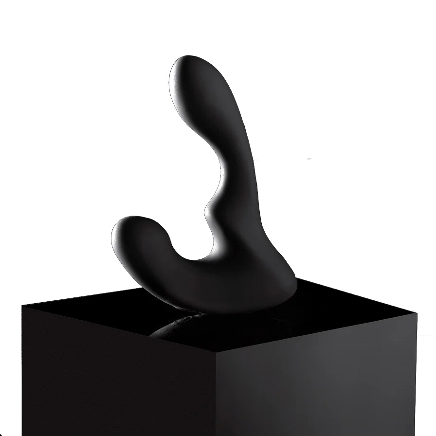 Giddi Tomo prostate massager displayed on a pedestal